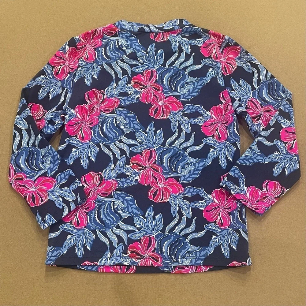 Girl’s Lilly Pulitzer Bobby Rashguard Low Tide Navy It’s Ofishell 12/14 See Desc